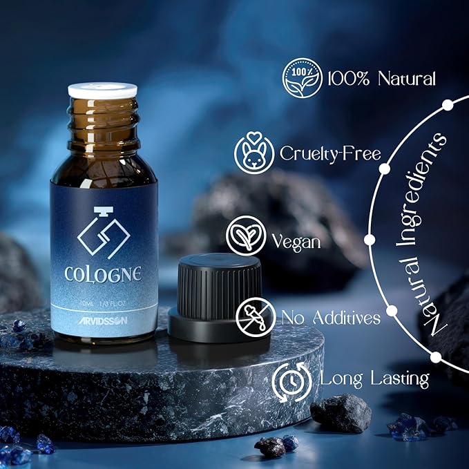 ARVIDSSON Cologne Fragrance Oils Set, Essential Oils for Diffuser | Deep Ocean, Cologne, Amber Oud, Tobacco Vanilla, Man Cave, Midnight Musk, Diffuser Oil Scents for Candle Making, Soap Making