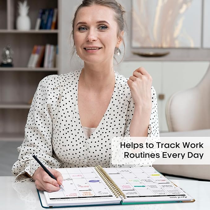 2026 Planner, Monthly and Weekly Calendar Planner for Women, January 2026 - December 2026, Hardcover Pretty 2026 Agenda Planner Book with Tabs, Spiral Bound, Perfect for School Office Home Supplies, 8.5" x 11" - Emerald Shores