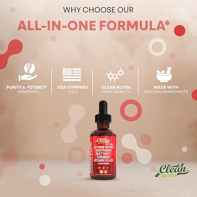Clean Nutra Cayenne Pepper Drops Supplement Liquid + Hawthorn Berry, Vitamin D3 K2 Beet Root Powder, Ceylon Cinnamon, Turmeric Curcumin, Organic Panax Ginseng, Berberine Extract Organic (2)