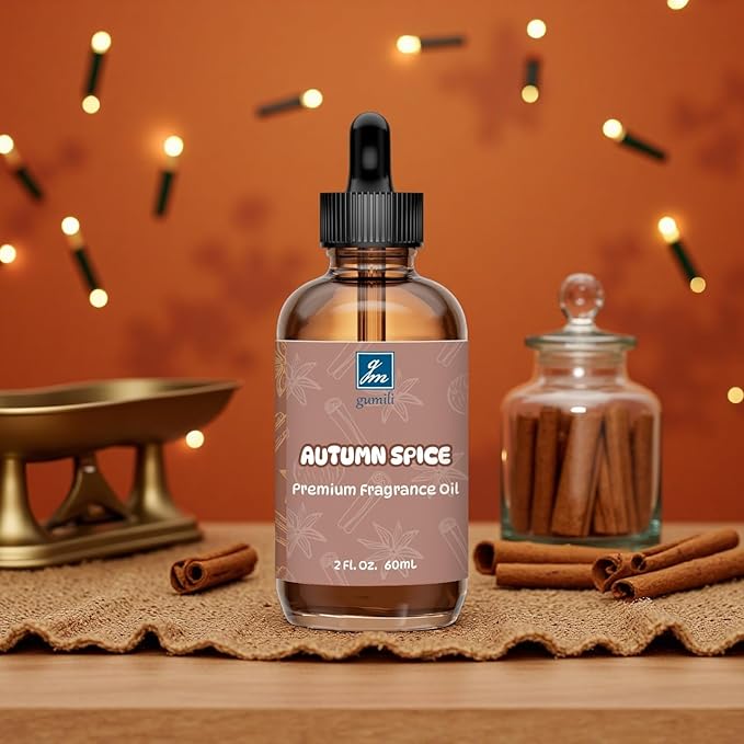 Autumn Spice Fragrance Oil 2 Oz, Natural Scent Oil for Home Essential Oils Diffuser, Candle Making, Soap Making, DIY Body Oils, Perfume, Body Mist, Spray - Spicy Fall Scent