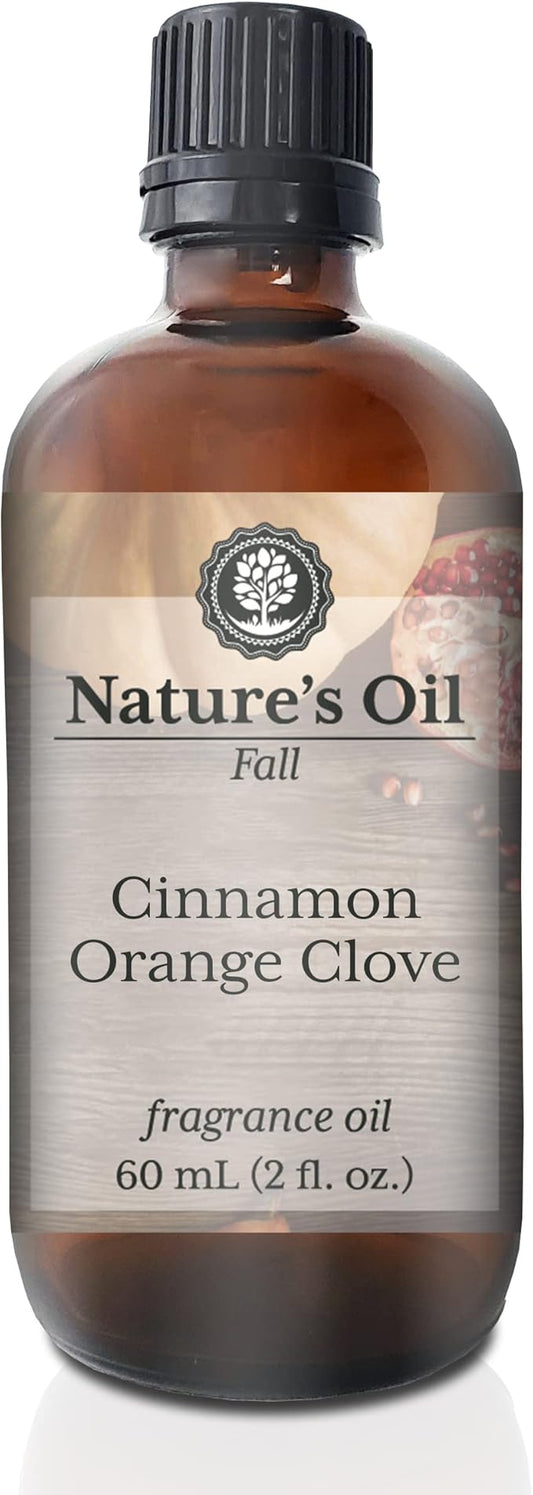 Cinnamon Orange Clove Fragrance Oil (60ml) for Diffusers, Soap Making, Candles, Lotion, Home Scents, Linen Spray, Bath Bombs, Slime
