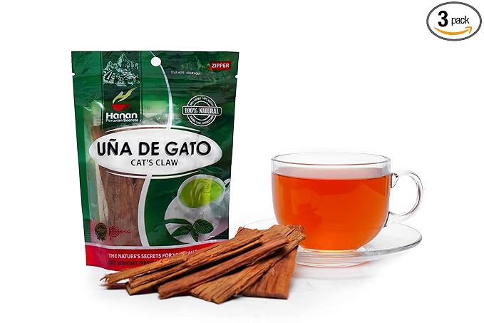 Hanan Peruvian Secrets Una De Gato Herbal Tea | 100% Natural Cat’s Claw Bark | 2.82oz / 80g | Naturally Aids in Supporting the Immune System - 3 Pack