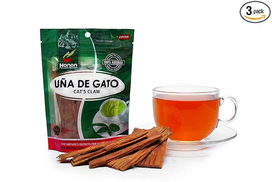 Hanan Peruvian Secrets Una De Gato Herbal Tea | 100% Natural Cat’s Claw Bark | 2.82oz / 80g | Naturally Aids in Supporting the Immune System - 3 Pack