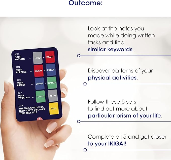 Ikigai Self Discovery Cards – 35 Mindfulness Cards for Personal Growth and Reflection – Inspired by The Ikigai Journal Method and Japanese Philosophy