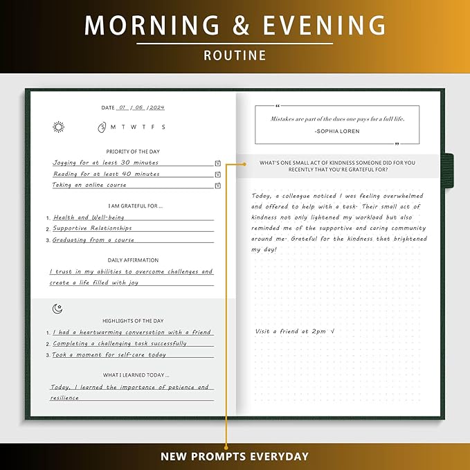 Self-Mastery Journal for Men - Gratitude and Productivity Journal for More Happiness, Positivity, Growth, Mindfulness, Self Care and Reflection - Guided Inspirational Journals for Men & Women