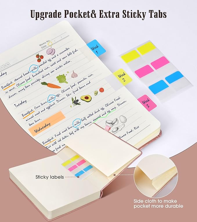 Lined Journal Notebook, 365 Pages A4 Large Journals for Writing Ruled Notebook, Pink Hardcover Leather Journals for Women Men,Notebook for Work, Note Taking, 100Gsm Thick Paper (8.5" x 11" Rose Gold)