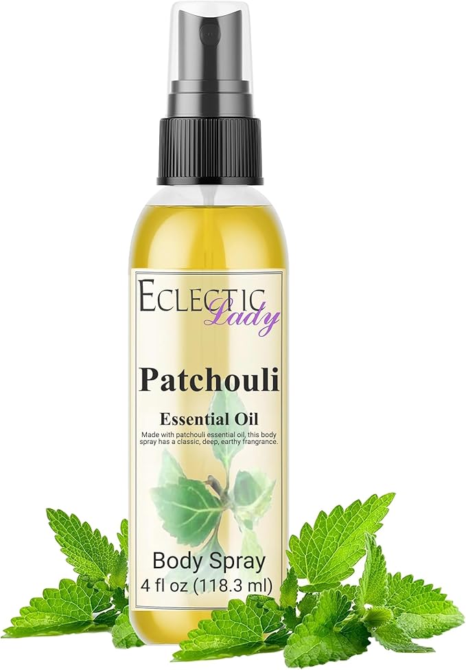 Eclectic Lady Body Spray Women, 4 Oz Patchouli Body Mist with Long-Lasting Fragrance, Earthy & Clean Scent Reminiscent of the 1960s & 70s, Light, Subtle Perfume with Wood Notes, 100% Paraben Free