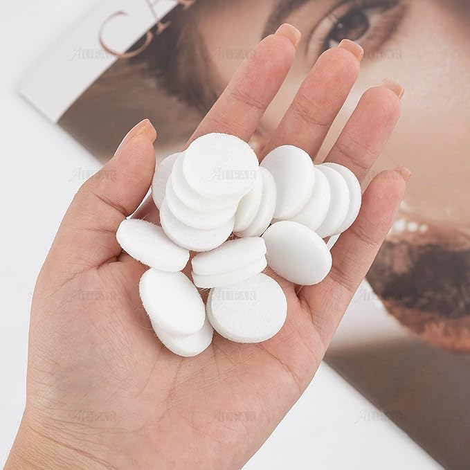 AUEAR, 100 Pack White Round Mini Diffuser Refill Pads Replacement Pad for Necklace Pendant