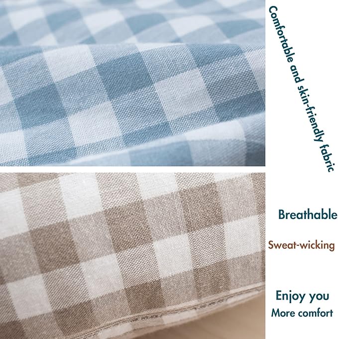 Buckwheat Pillow for Side Sleepers Cervical Neck Cooling Pillows U Shaped Pillow Ergonomic Travel Head Pillow for Sleeping Buckwheat Hulls Filling Removable Cotton Cover (12x12 inch, Blue)