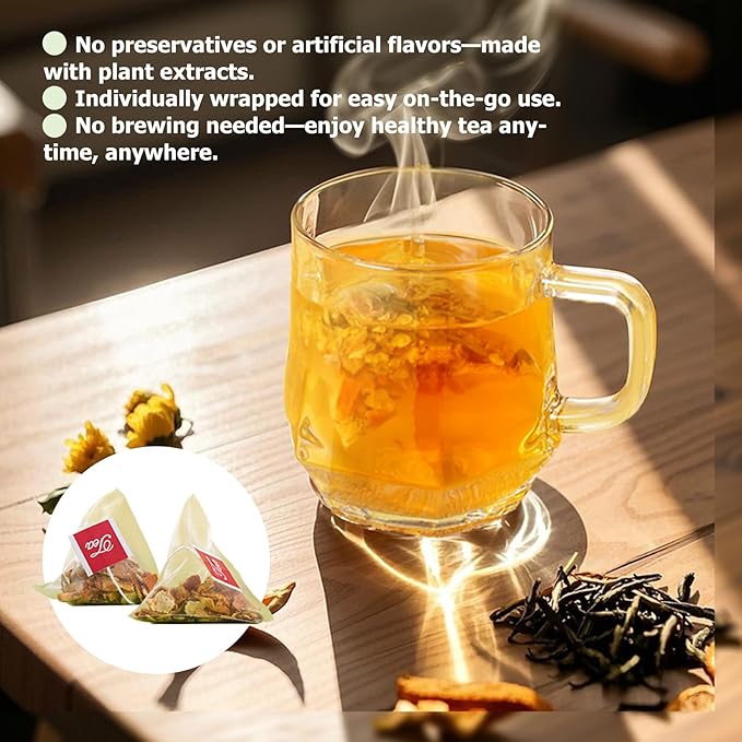 12 Bags Chicory & Gardenia Herbal Tea - Supports Blood Sugar, Digestion, Weight & Sleep, Natural Sugar-Free Blend, Vegan & Caffeine-Free (6 Pack)