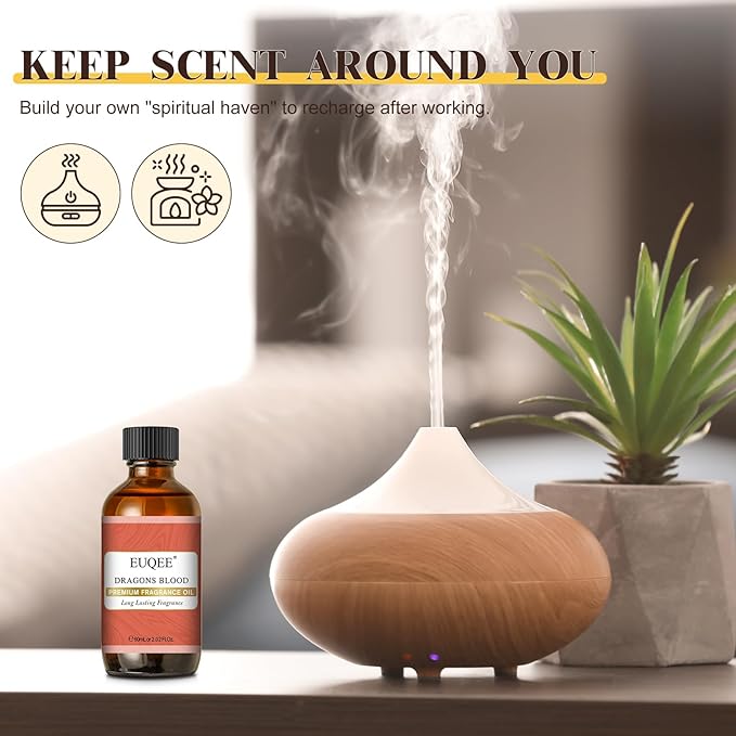 EUQEE Dragons Blood Fragrance Oils, 60ml Scent Essential Oils with Glass Dropper for Diffusers, Soap Making, DIY Bath Bombs - 2.02Fl oz