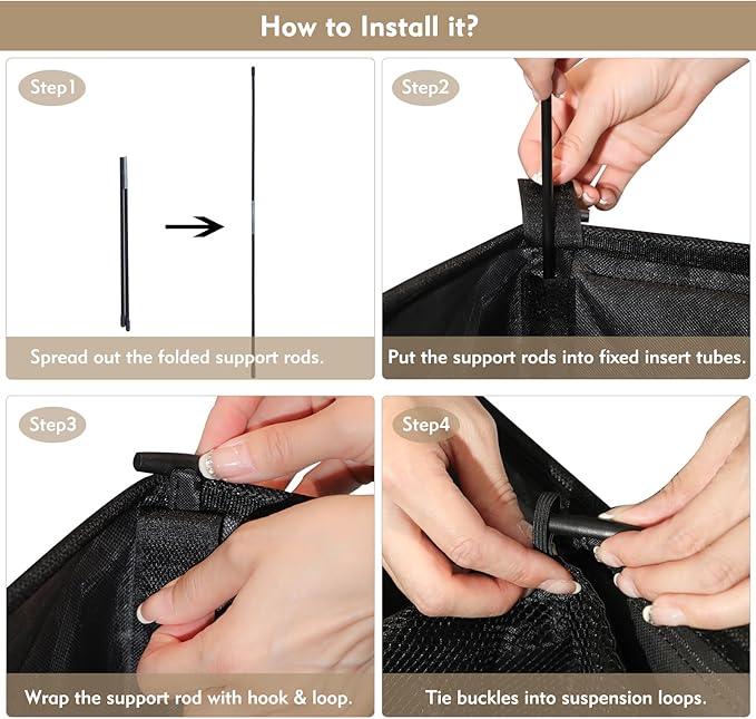 DOKEHOM 150L Double Laundry Basket with Lid and Removable Laundry Bags, Large Collapsible Laundry Hamper with 2 Sections for Bedroom, Bathroom, Laundry Room, Colloge (Black)