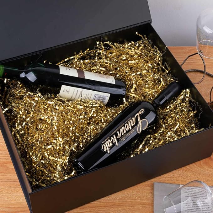 Black Extra Large Gift Box with Lid 4 Pcs 16.5 x 13 x 5.3 Inches, Gift Box large Black Gift Boxes for Presents Clothes Robe Wedding Dress Sweater,Reusable Foldable Bridesmaid Proposal Box（Matte）