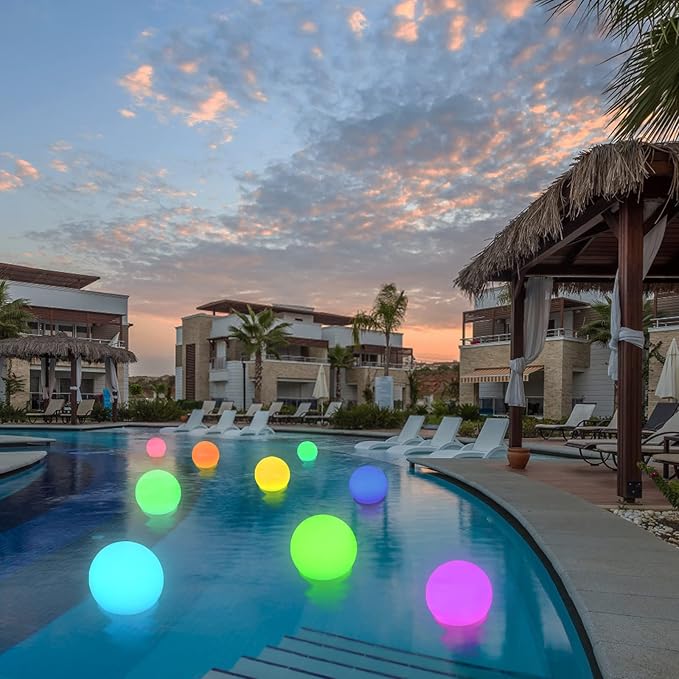 6-Inch Rechargeable LED Orb Light – 16 Color Glow Sphere, 4 Modes, Waterproof Ambient Lighting Ball, Glowing Orb for Indoor, Outdoor, Pool, Room, and Patio Decor