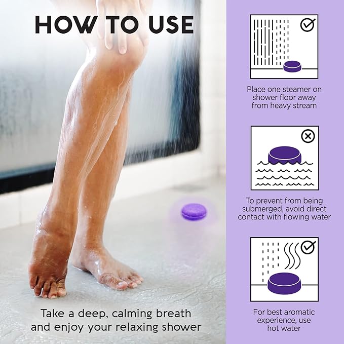 Nature's Beauty Aromatherapy Lavender Chamomile Sleep Shower Steamers Gift Set Single-Pack, Luxury, Fizzy, Spa Shower Steamer to Help Calm + Soothe The Senses, 16.8 oz | 16 ct ea (1 Pack)