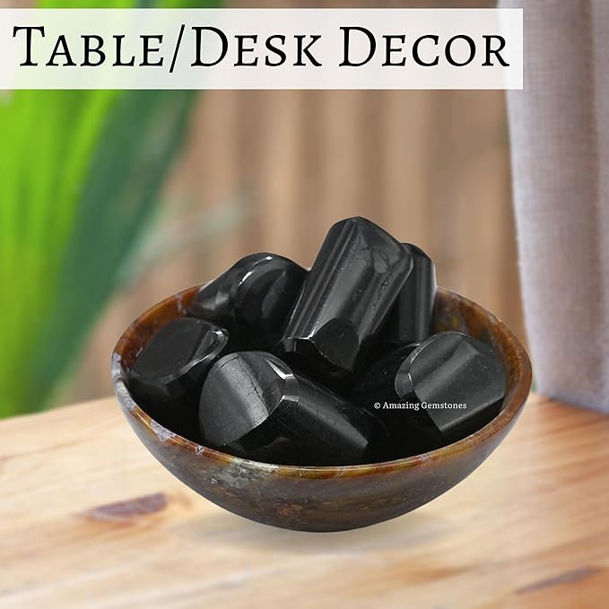Amazing Gemstone Black Tourmaline Crystals and Healing Stones Tumbled - 1 oz, Healing Stones for Energy Balance, Stress Relief - Premium Polished Gems Rocks for Meditation and Wellness
