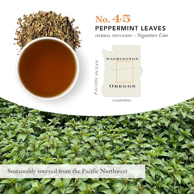 Steven Smith Teamaker Peppermint Leaves No. 45, Herbal Tea, Caffeine-Free, Sugar-Free, Sustainably Grown, Tea Bags, 36 Sachets, 0.78oz each