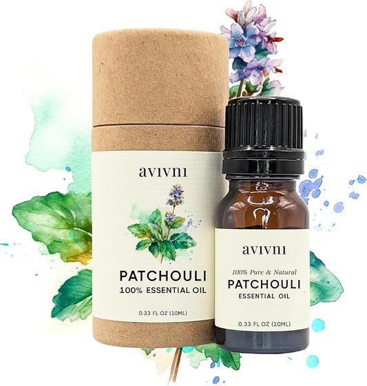 Avivni Patchouli Essential Oil - 100% Pure & Natural, Undiluted for Aromatherapy, Skin, Hair, Diffuser (0.33oz - 10ml)…