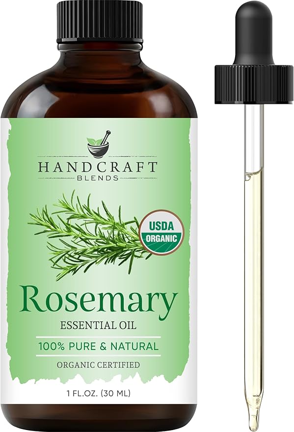 Handcraft Blends Organic Rosemary Essential Oil – 1 Fl Oz – 100% Pure and Natural – Premium Grade Essential Oil for Diffuser and Aromatherapy