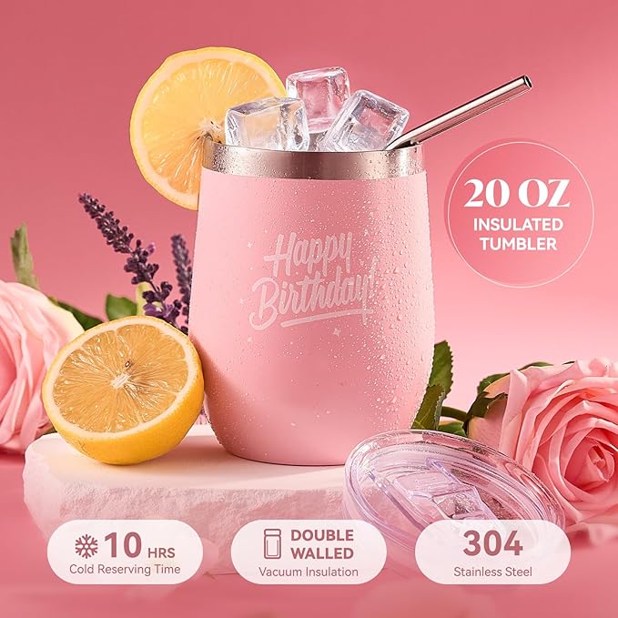 Briney 11Pcs Birthday Gifts for Women, Gift Baskets for Women, Luxury Gift Basket for Mom Wife Sister Best Friend (Pink)