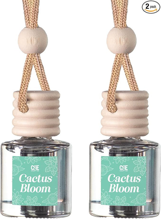 CANDECraftCo Car Air Hanging Fragrance Oil, Car Auto Freshener for Essential Oils, Scents Fragrance Aromatherapy Automobile Diffuser, Long Lasting (Cactus Bloom)