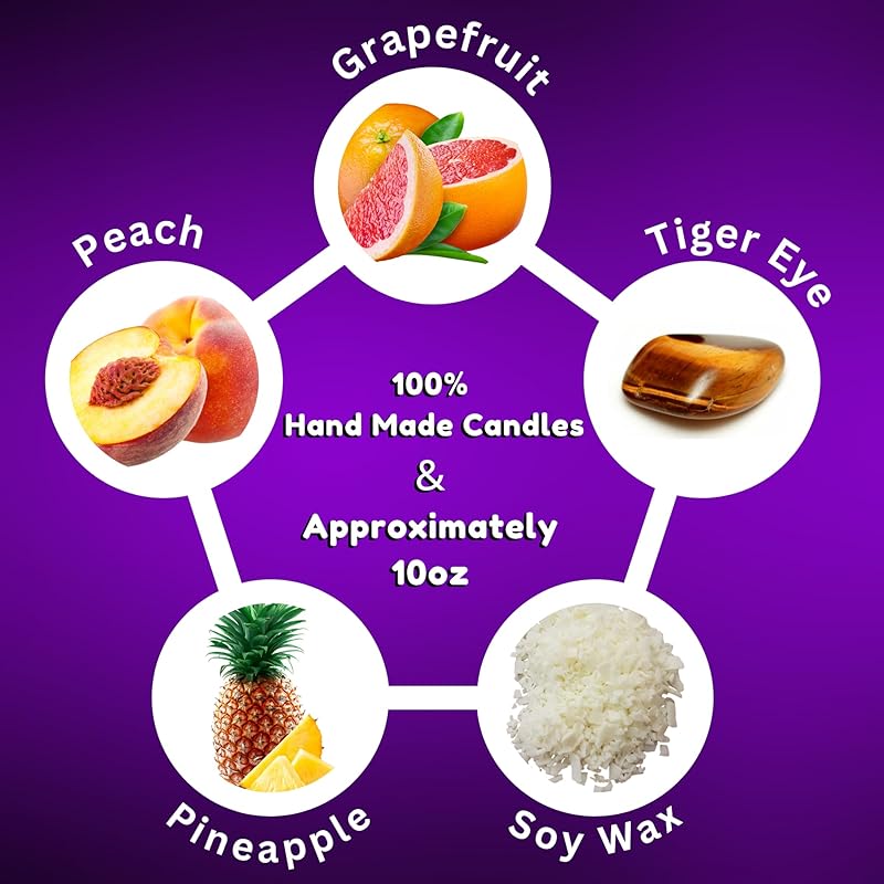 444 Angel Number Candle, 10oz, Crystal candle, 100% Soy Wax & Phthalate-Free Fragrance candles, Gifts candles for women, Angel Number Gift, Protection Candle