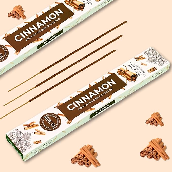 Cinnamon Incense Sticks - Incienso de Canela - Total 40 Insence-Sticks - Dual Pack of 20 Insense - Inciensos - Inscents - Natural Non Toxic Ingredients - Incents - Incence - Inscense