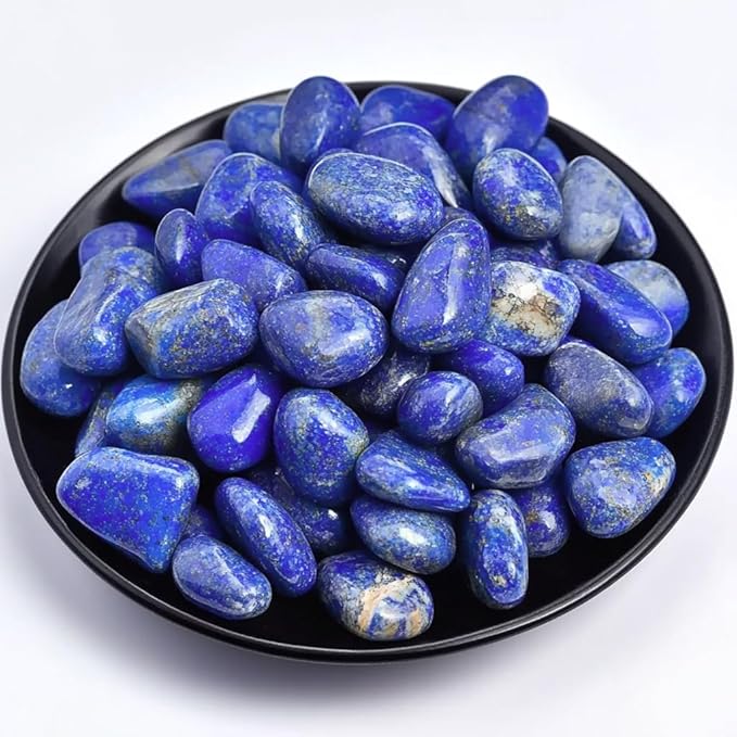Lapis Lazuli Healing Crystal Stone Set - 24 Pieces, 0.6" Natural & Polished Stones for Healing, Meditation, Reiki, Chakra, Crafting & Decoration