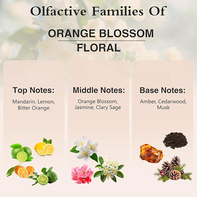 100ML/3.38fl.oz Orange Blossom Fragrance Oils, PHATOIL Orange Blossom Oil for Diffuser, Humidifier, Scented Oils for DIY Soap, Candle Making with Premium Glass Dropper