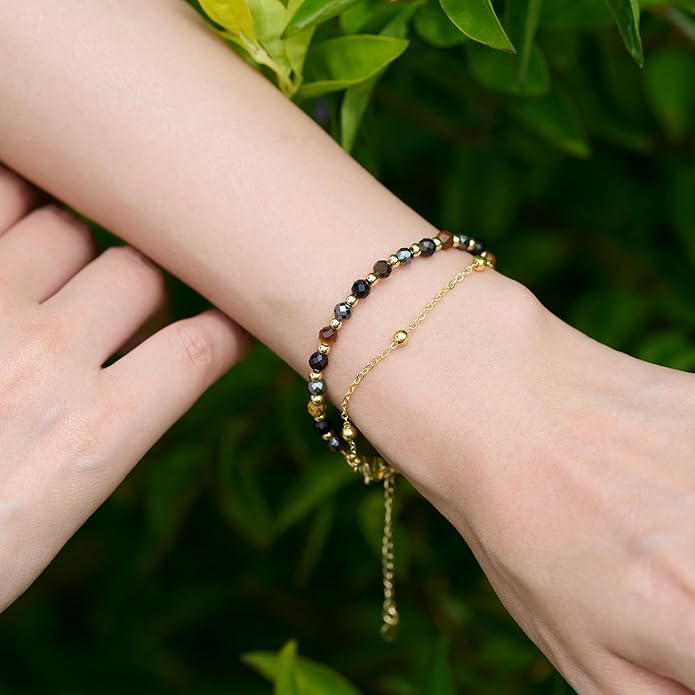 Farfume Crystal Bracelet Beaded Bracelets for Women 4mm Natural Stone Beads Gemstone Handmade Anxiety Jewelry Gifts