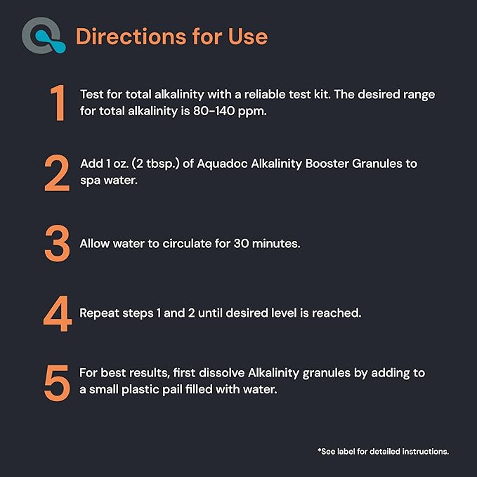 AquaDoc Total Alkalinity Increaser for Hot Tub - Alkalinity Booster for Spas & Fresh Water pH Balance
