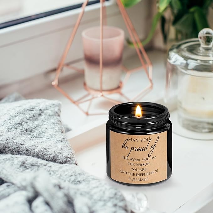 Fumete 10 Pcs Jars Scented Soy Candles 3.5 oz May You Be Proud of The Difference Candles Team Thank You Gifts for Employee Appreciation Gifts Coworker Vet Tech Nurse Teachers(Black,Proud)