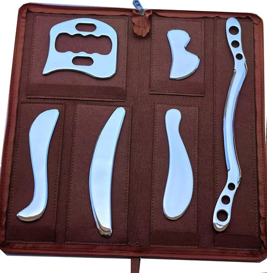 Gua sha Tool gua sha Stainless Steel iastm Tool Gussha Massage Tool Muscle Scraping Tool for Soft Tissue Therapy and Reduce Arms,Back, Legs, Neck Muscle Pain(hu6)………