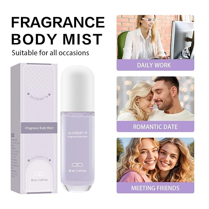 Body Mist Spray – Citrus & Floral Fragrance for Women – Daily Shower Mist & Refreshing Scent – 50ml Travel Size (ALCHEMY 79)