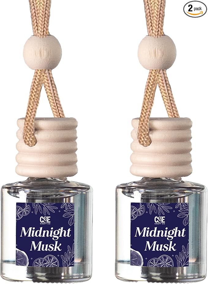 CANDECraftCo Car Air Hanging Fragrance Oil, Car Auto Freshener for Essential Oils, Scents Fragrance Aromatherapy Automobile Diffuser, Long Lasting (Midnight Musk)