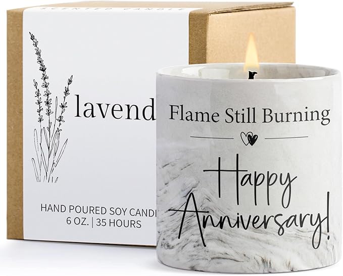 Anniversary Candle - Aniversario Gifts for Men, Women & Couples - Romantic Gifts for Him, Her - 6oz