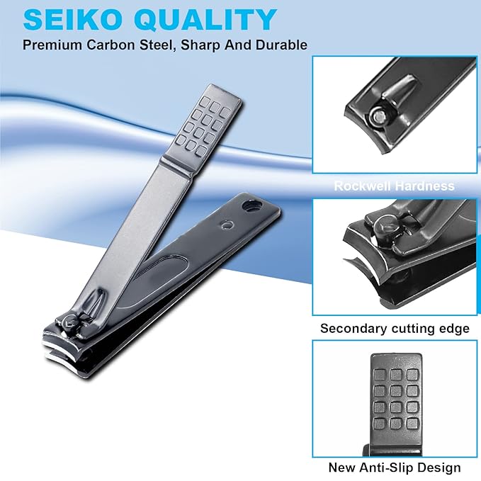 8 PCS Nail Clippers, ONEHERE Premium Manicure Set, Professional Grooming Gift Kit, Pedicure Kit, Facial, Hand, Foot, Cuticle Nail Care Tools, Fingernail Clippers with Luxurious Portable Travel Case