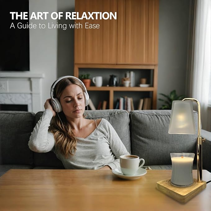 Candle Warmer Lamp with Timer Electric Wax Warmer for Scented Wax Melt Warmer Melter for Jar Candles Touch and Remote Control Dimmable Adjustable Height Gifts for Women 2 Bulbs,Frossted Glass