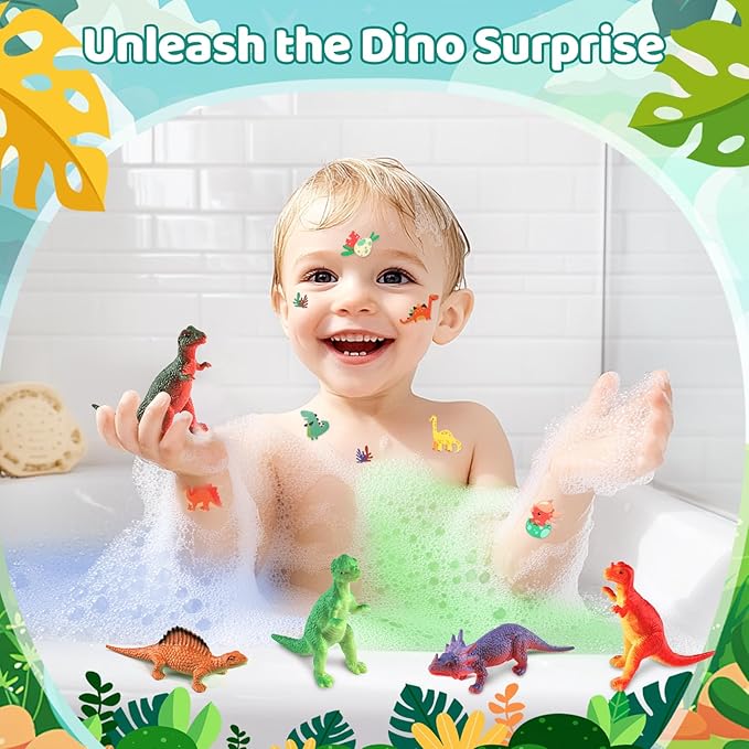 Bath Bombs for Kids with Surprise Toys Inside - 9 Pack Dinosaur Bath Bombs Gift Set, Dinosaur Toys for Kids 3 4 5 6 7 8 9 Years, Valentines Day Gifts for Kids, Birthday Gifts Bubble Bath Fizzes