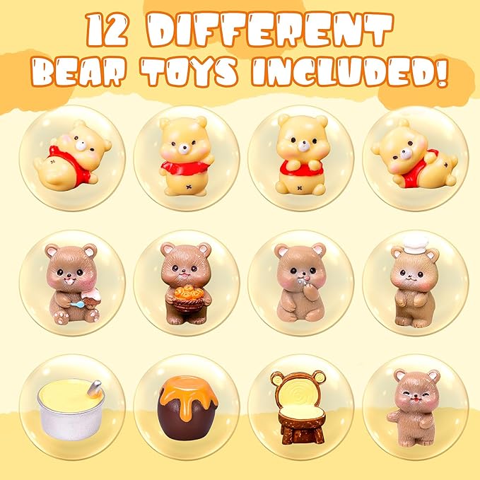 Bath Bombs with Bears Toys Inside for Girls Boys Organic Bath Bombs Set for Kids with Surprise Inside Ideal Kids Birthday Christmas Easter Gift