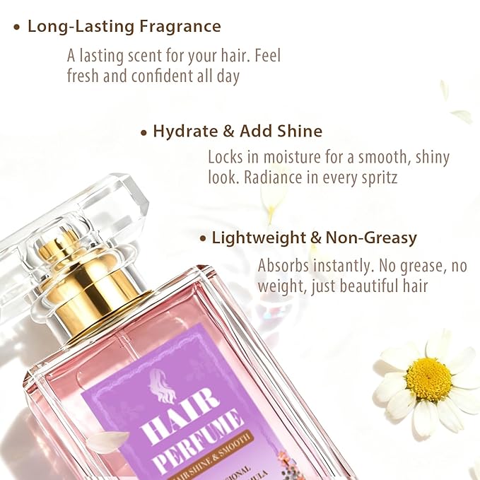 Hair Perfume for Women Long Lasting, Hydrating & Nourishing Hair and Body Mist, Honey Infused Chamomile Pheromone Perfume Hair Fragrance 1.69 fl.oz