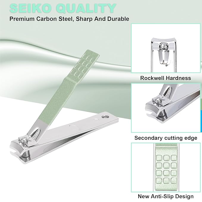 9 PCS Nail Clippers, ONEHERE Premium Manicure Set, Professional Grooming Gift Kit, Pedicure Kit, Facial, Hand, Foot, Cuticle Nail Care Tools, Fingernail Clippers with Luxurious Portable Travel Case