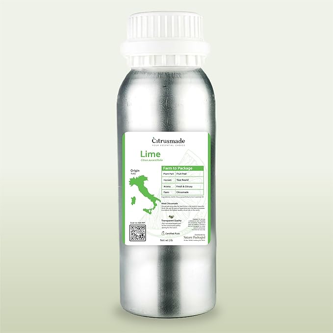 Lime Essential Oil - Direct from Citrusmade in Sicily- Pure Essential Oils for Diffusers and Aromatherapy in The Mediterranean - 100% Pure Therapeutic Grade (2LBS)