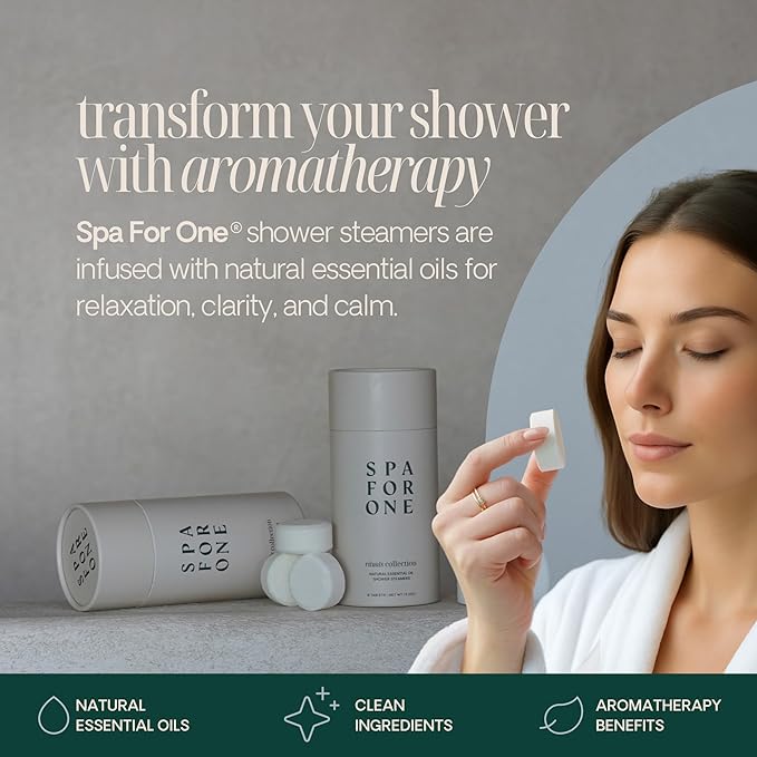 Shower Steamers Aromatherapy 6 Pack - Made in USA with Natural Essential Oils for Christmas Stocking Stuffers, Birthday Gifts for Women and Men, White Elephant - Self Care Variety Pack