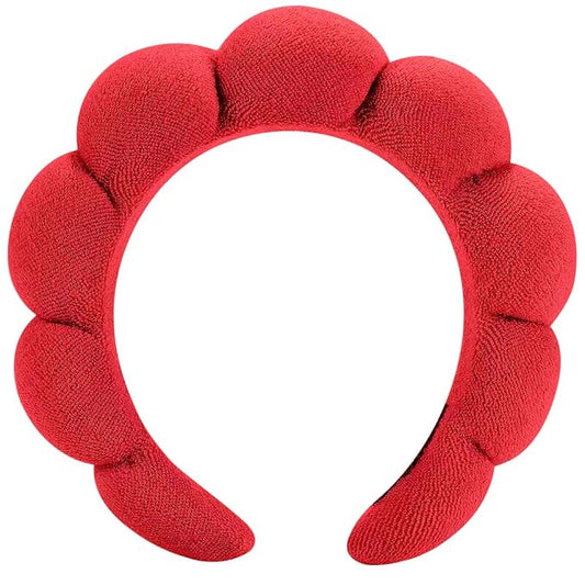 Spa Headband for Washing Face or Facial Makeup - Bubble Skincare Terry Cloth Puffy Headband for Mask Skin Treatment