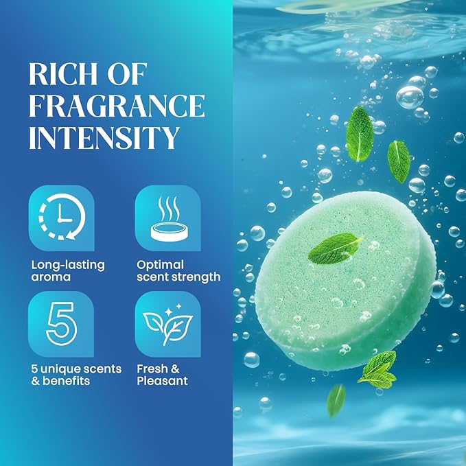 Shower Steamers Aromatherapy, Birthday Gifts for Men Teen, Stocking Stuffers White Elephant Christmas Gift for Adults, Natural Essential Oils Bath Bombs Relaxation SPA – 15 Tablets