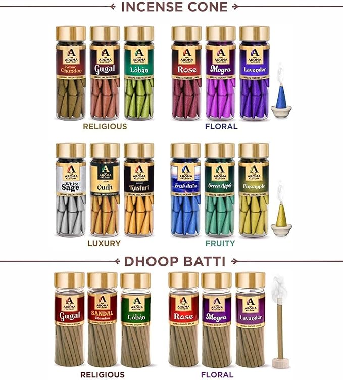 The Aroma Factory Agarbatti, Luxury Precious Patchouli Incense Sticks, Low Smoke & Zero Charcoal, Premium, Fresh, & Fruity Fragrance for Home, Meditation, 100g X 1Bottle Pack