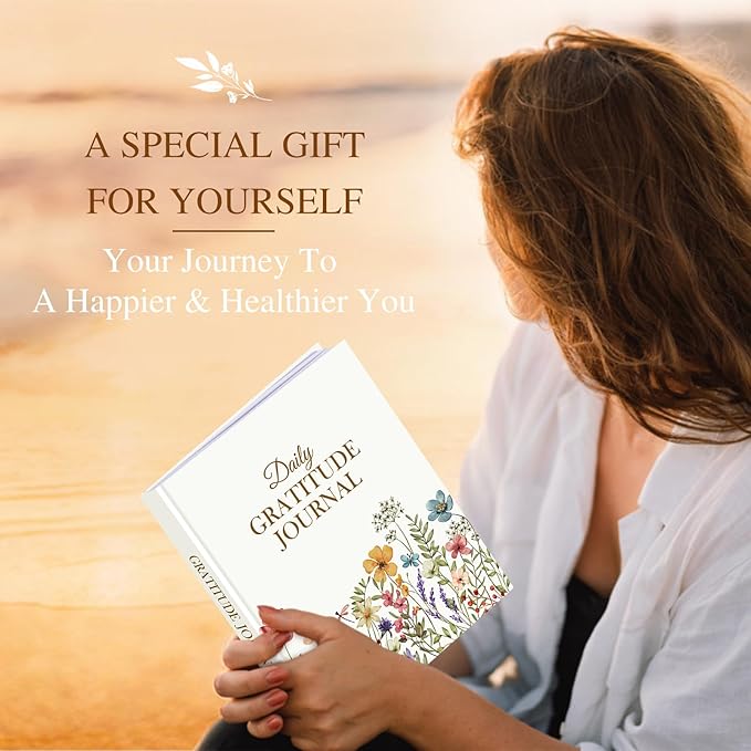 Lanpn Daily Gratitude Journal for Woman Men, 4 Month Affirmation & Mindfulness Planner, 7.8"x9.2" The 5 Minute Grateful Guided Diary, Undated Reflection Notebook with Positivity Prompts & Quotes