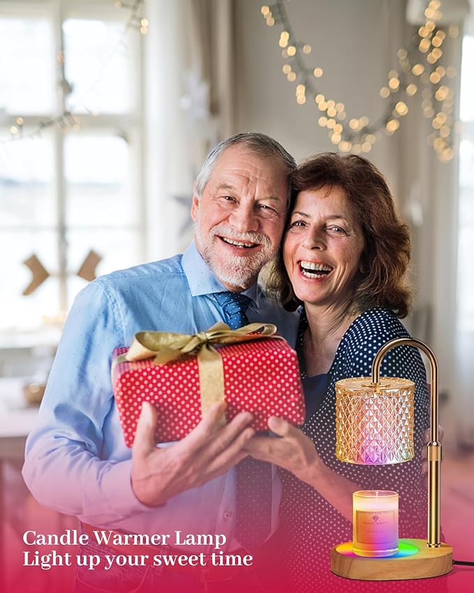 Candle Warmer Lamp with 7 LED Color Changing, Timer Dimmer Height Adjustable, Candle Warmer with RGB Model Home Decor for Mom, Wife, Lover, Friend