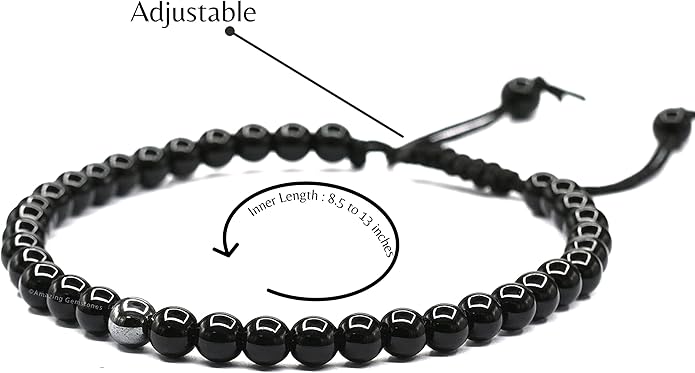 Natural Healing Crystal Bracelet for Women - Mens Bracelet Energy Balancing Gemstones Set - Adjustable Stone Bead Bracelet for Men and Women - Chakra Crystal Therapy Accessory, Meditation